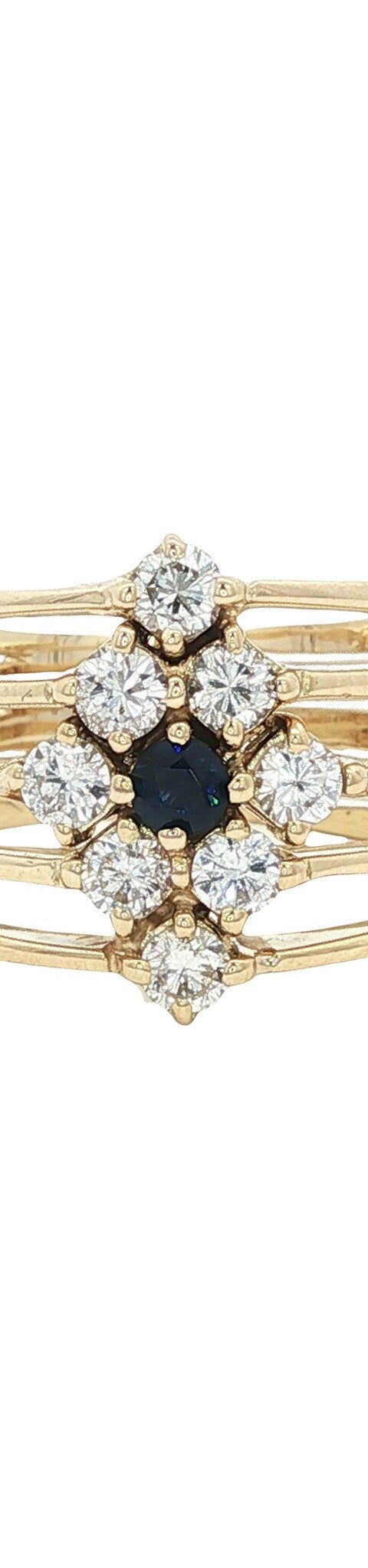 Vintage 14K Gold Ring with Sapphire and Diamond